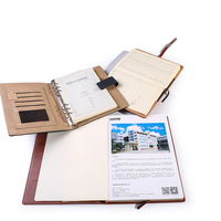 Carnet de notes personnalisé avec logo, organisateur, couverture rigide en PVC/PP, en tissu, avec couverture en cuir, reliure spirale à feuilles mobiles, journal d'écriture