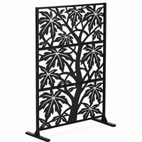 Panneau décoratif autoportant en métal découpé au laser, style Art Déco, pour clôture d'intimité extérieure, idéal pour terrasse, piscine, jardin et balcon
