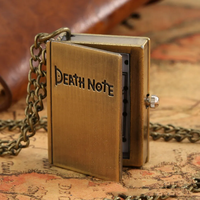 Montre de poche carrée en quartz Death Note, style antique, pour étudiants, en promotion, cadeau, collier, pendentif