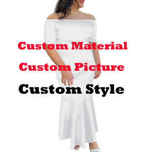 Vestido de <span class=keywords><strong>Talla</strong></span> Grande 8XL para Mujer, Estilo Seda de Leche, Hombros Descubiertos, Diseño Personalizado Polinesio Samoano, Vestido de Lujo con Cola de Pez y Un Solo Hombro - Product Image 5