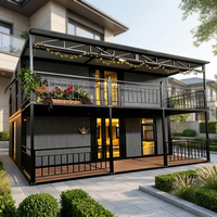 Maison conteneur extensible à deux étages de 40 pieds, villa de luxe préfabriquée avec intérieur entièrement meublé