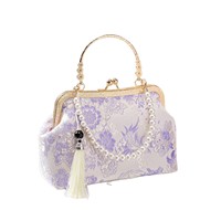 Nouveau sac fourre-tout à bandoulière pour femme, style chinois, avec broderie florale éthérée, pampilles et fermoir, idéal comme sac cadeau avec chaîne