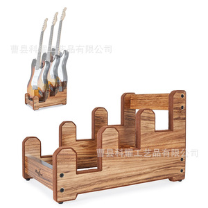Soporte de madera para guitarra eléctrica, estante de almacenamiento escalonado de madera maciza de 4 capas para exhibición y organización de guitarras - Product Image 5