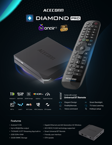 Aceconn สตรีมมิ่งแอนดรอยด์สำหรับกล่อง4K 8K S905X4 Amlogic 2g 32GB WiFi6กิกะบิต HDR10 BT + รีโมตแบ็คไลท์เพชร Pro - Product Image 5