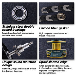 Moulinets de pêche lisses d'eau douce salée 11 + 1 roulements à billes Max 30kg roue de pêche appât 3000 10000 moulinets de surf - Product Image 6