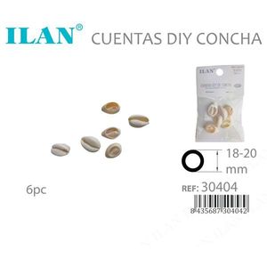 Perline di conchiglia ILAN 18-20 mm per creazione di gioielli fai da te, 6 pezzi - Product Image 2