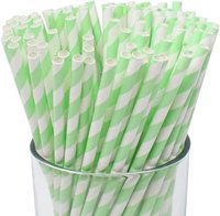 Pailles en papier rayées personnalisées 6x197mm écologiques pour mariages/anniversaires, pailles jetables en vrac pour décorations