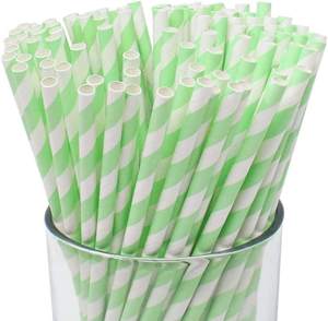 قشات ورقية مخططة مخصصة 6×197 مم صديقة للبيئة للزفاف/حفلات أعياد الميلاد، قشات يمكن التخلص منها بالجملة للزينة - Product Image 2