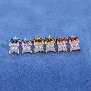 Premium S925 Sterling Silver VVS1 Moissanite Diamond Iced Out Crown Set <b>Stud</b> <b>Earrings</b> Hand Prong Claw Setting <b>Mens</b> Rap Jewelry - Product Image 6
