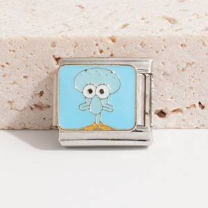 <b>SpongeBob</b> Stainless Steel Charm Bracelet Unisex DIY Modular <b>Gift</b> Jewelry Set - Product Image 2