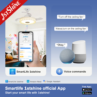 Ventilateur de plafond intelligent 1stshine avec télécommande, design moderne, efficace, de qualité supérieure, avec pales rétractables et éclairage LED