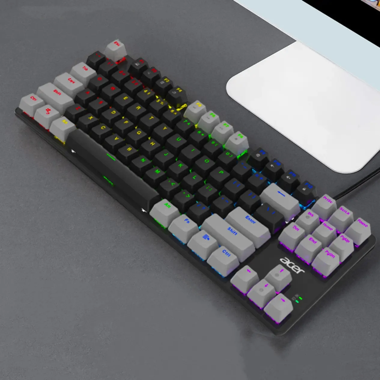 Werksverkauf Benutzer definierte kabel gebundene RGB 87 Tasten Mechanische Tastatur spiele für Computer