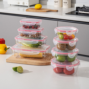 Niêm phong nhựa hình chữ nhật Hộp Ăn Trưa tái sử dụng thực phẩm lưu trữ hộp nhựa thực phẩm <span class=keywords><strong>container</strong></span> với nắp - Product Image 4