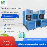 Máquina Sopladora de Botellas PET Semiautomática de 2 Cavidades y 800 BPH con Motor de Cilindro Rotatorio SMC PLC y Construcción de Acero Inoxidable