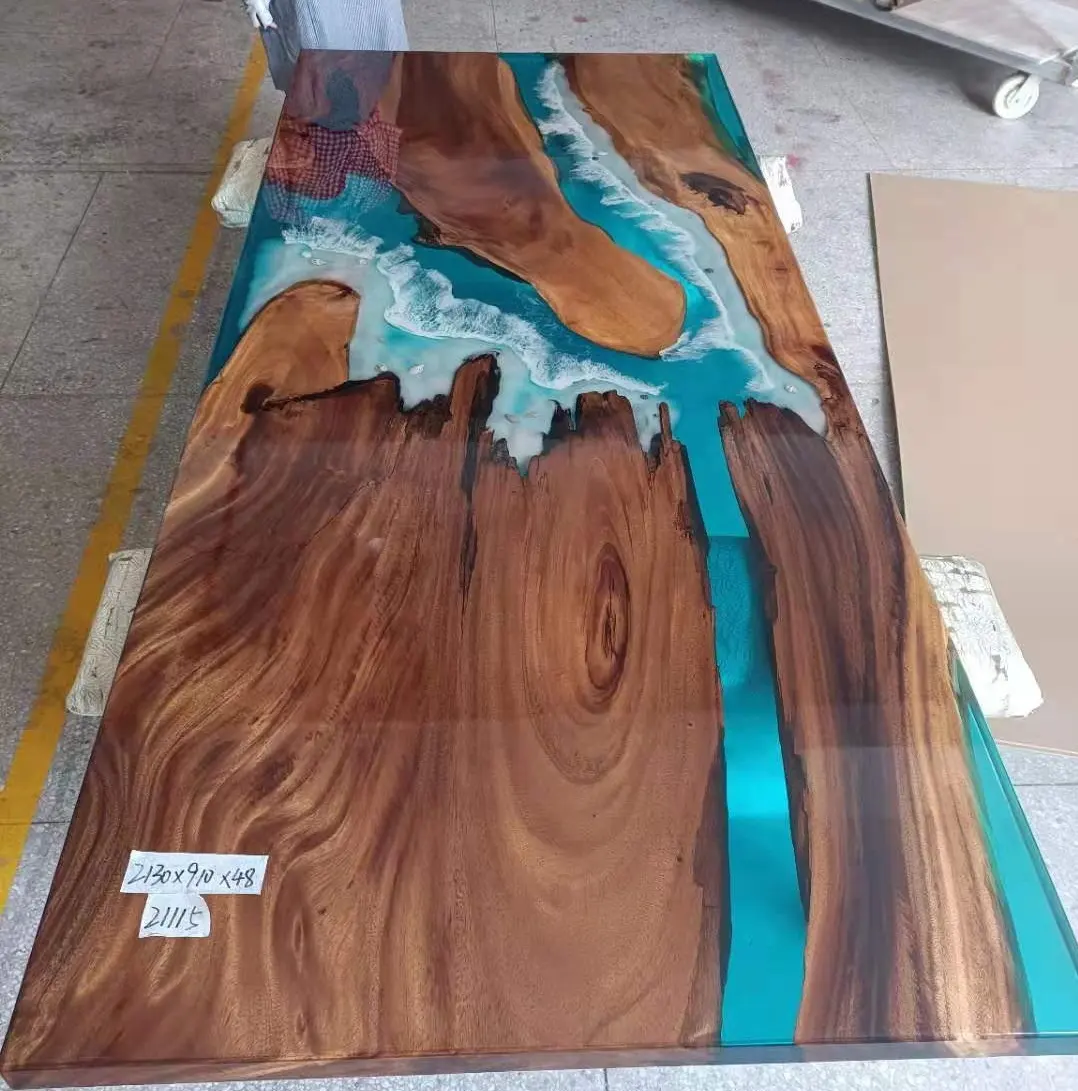 Tabela de madeira epóxi 120*60 cm 4 pés por 2 pés em estoque, pronto para enviar mesa de café, móveis para sala de estar