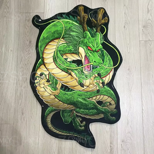 Alfombras de área de personaje de dragón de dibujos animados de alta calidad con logotipo para sala de estar, alfombras y alfombrillas troqueladas hechas a mano para niños - Product Image 1