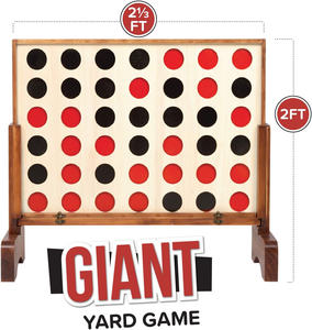 Juego de viaje para fiestas al aire libre, juego de mesa Drop Four Connect, juego gigante de madera 4 en fila con bolsa de monedas y reglas - Product Image 2