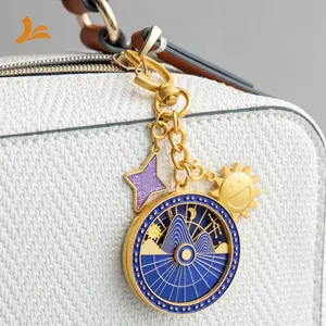 Portachiavi con Logo in metallo personalizzato placcato oro promozionale portachiavi personalizzati con regali Glitter per borsa