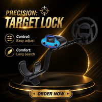 Detektor Logam Genggam GT945 Pinpointer dengan Koil Pencari 10 Inci, Portabel untuk Mendeteksi Emas