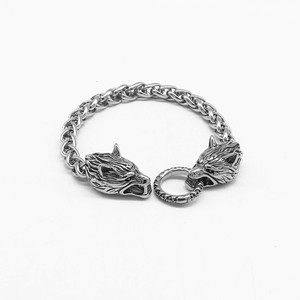 Yunnique – Bracelet en acier titane avec tête de loup pour hommes, bijoux à maillons de chaîne, cadeau, design animal géométrique, GZYB 01 - Product Image 5