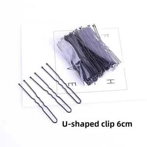 Ouranmi PFQ37 100 pièces/sac Pinces à <span class=keywords><strong>chignon</strong></span> en métal noir et or en forme de U, épingles à cheveux de mode pour salon, accessoires de coiffure de mariée - Product Image 6