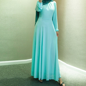 <span class=keywords><strong>Vestido</strong></span> largo de gasa elegante para <span class=keywords><strong>mujer</strong></span> de nuevo diseño, <span class=keywords><strong>vestido</strong></span> hermoso de talla grande de Color sólido para verano, transpirable para Eid musulmán - Product Image 2