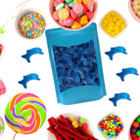 Holeywood 500g Gummy Dolphins Bleu Fruité Doux Chewy Gummy Candy Daily Snacking Halal Certifié dans un emballage en boîte