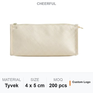 Estuche de Papelería Personalizado de Tyvek, Estuche para Lápices, Tamaños Pequeño/Grande, Cierre de Cremallera, Logotipo Personalizado, Impresión a Juego con Pantone, Venta al por Mayor - Product Image 1