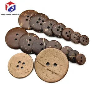 Natural Coconut Shell Buttons 2 Inch 50MM Large Coconut Buttons for Sewing DIY Crafts 50mm for Sewing Decorations Car Cushion