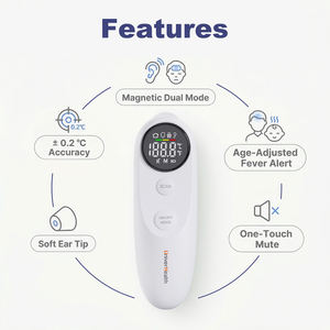 Nouveau 2025 médical sans contact corps humain fièvre IR enfants oreille front infrarouge <span class=keywords><strong>Laser</strong></span> thermomètre numérique pour adultes enfants - Product Image 6