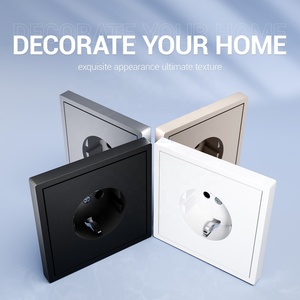 Colore personalizzazione disponibile linea di produzione interruttore e <span class=keywords><strong>presa</strong></span> di sicurezza bianco nero grigio oro grande bordo EU tedesco prese <span class=keywords><strong>a</strong></span> muro - Product Image 5