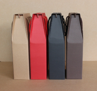 Boîte d'emballage cadeau de vin en papier kraft de luxe avec poignée et logo personnalisé 2 bouteilles carton ondulé boîtes d'emballage pour boissons et boissons