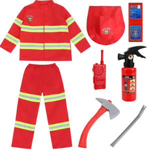 Costume de <span class=keywords><strong>pompier</strong></span> rouge pour enfants, expérience professionnelle, <span class=keywords><strong>sport</strong></span>, jeu de rôle, exercice de lutte contre l'incendie, ensemble de costumes de jeu - Product Image 1