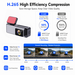 4K Dual Lens Car Dash Cam with <b>WiFi</b> 1.5 Inch IPS Screen 24H Parking Monitor Optional GPS Driving Recorder - Product Image 3