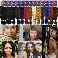 Оптовая продажа, африканские женские накладные волосы для косичек, 80 цветов, 24 дюйма, 220 г, Омбре, цветные Джамбо косички для наращивания косичек