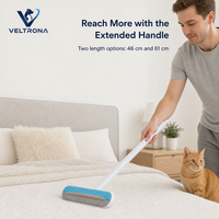 Brosse anti-poils 3 en 1 pour animaux de compagnie, manche long, nettoyeur de peluches pour canapé, lit, couverture, meubles, outil de nettoyage des poils de chat et de chien