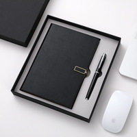 Carnet de notes professionnel en similicuir avec boucle carrée, bloc-notes artistique de haute qualité, coffret cadeau avec clé USB et logo imprimé