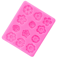 Moule en silicone pour décoration de gâteaux et de fondants, forme rectangulaire, variante 3D, orchidée vive, fleur de prunier, fleur de pêche, tournesol