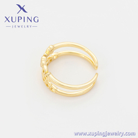 Bague ajustable double couche plaquée or 14 carats avec chaîne à lettres, vente en gros de bijoux Xuping X000755805