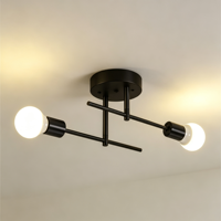 Lustre semi-encastré de luxe en gros, luminaire de plafond doré, lampe suspendue pour chambre, cuisine, salon, salle à manger