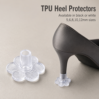 Protège-talons transparents en TPU à motif floral pour talons fins – Idéal pour mariages, jardins et événements en plein air