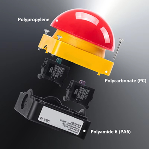 Interrupteur à pédale à dôme en forme de champignon, bouton-poussoir momentané, interrupteur de réinitialisation, bouton de réponse, 48V 600A, couleurs rouge/noir/jaune - Product Image 6