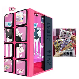 Factory custom arcade enclosed photo booth machine with printerautomatic print photo booth vending equipment