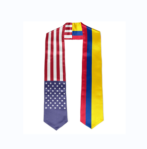 Estola de graduación de alta calidad, Bandera de Colombia americana, Bandera de País de graduación, estola de graduación para Estudiantes Internacionales - Product Image 1