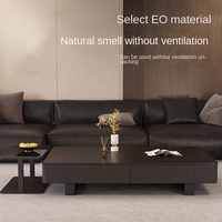 Table basse moderne et simple pour salon, meuble de maison minimaliste en bois avec plateau en verre, meuble TV et table centrale combinés