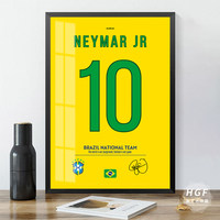 Affiche personnalisée de maillot de footballeur : Art décoratif pour le salon ou la chambre d'un garçon (Décoration murale de chevet)
