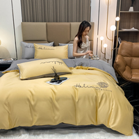 Sunny Textile Ensembles de literie en coton Draps de luxe Hôtel King Size Housse de couette Ensemble de literie avec couvre-lit