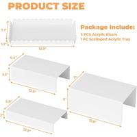 Présentoirs alimentaires en acrylique, rehausseurs de buffet pour table de fête, présentoirs à étages en acrylique en forme de U pour desserts et boissons, fournitures de fête