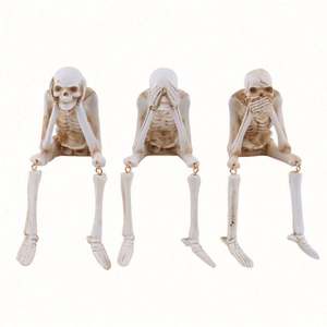 Oferta Especial: Figura de Esqueleto Realista que Ve, Escucha y No Oye Malos Sonidos, Decoración de Halloween, Colección de Terror de Poliresina, Regalo, EE. UU. - Product Image 1