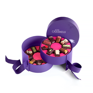 Custom logo 2 or 4 layer round bon bon box praline packaging box luxury cylinder chocolate box